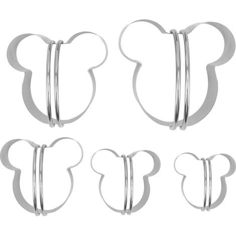 Ensemble de 5 emporte-pièces en acier inoxydable avec poignées amovibles pour une prise en main facile et un démoulage aisé. Idéal pour la pâtisserie. (1/5)