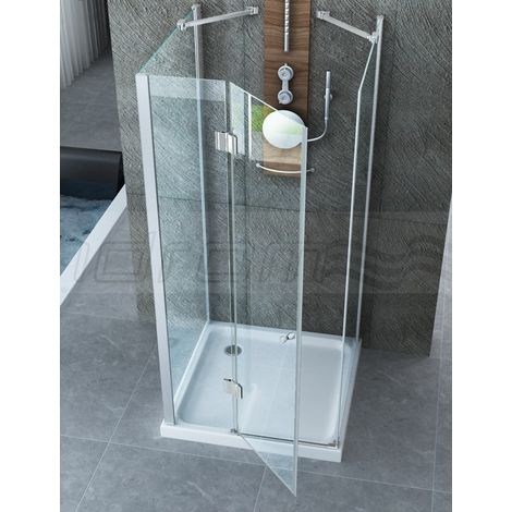 Box Doccia tre 3 Lati 1 Anta Battente 80 90 100 120 140 2 Parete Fissa Cristallo - Misura Box 3 Lati 70x80x70 (1/4)