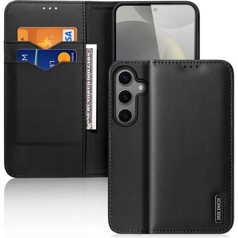 DUX DUCIS Samsung Galaxy S25 Plus Leather Wallet Cover - Black