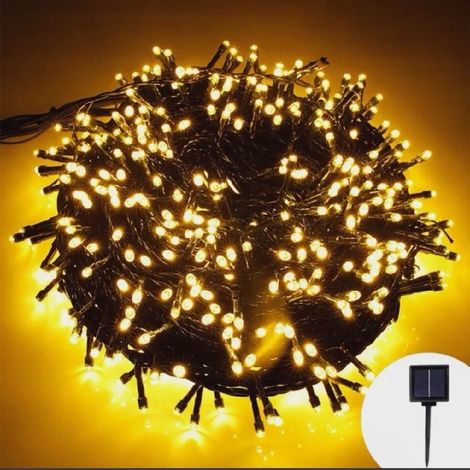 22 m lange Solar-Lichterkette mit 200 LEDs für den Außenbereich, Weihnachtslichterkette mit 8 Modi und Speicherfunktion, wasserdichte Weihnachtsbaumbeleuchtung für drinnen und draußen, Garten, Hochzei (1/5)
