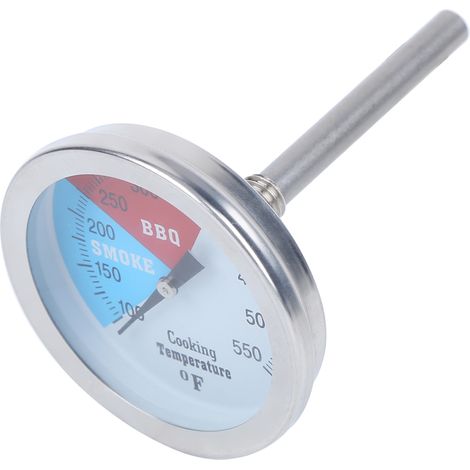 Thermomètre de cuisson en acier inoxydable pour four, barbecue et gril, jauge de température de 100 à 550 °F. (1/5)
