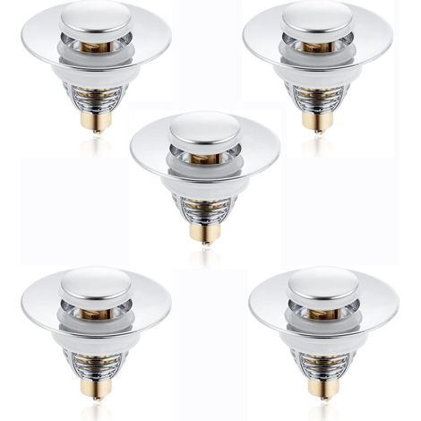 Bouchon Lavabo Pop-Up Universel Filtre vidange anti-bloqué 32-38mm 5 pièces (1/5)