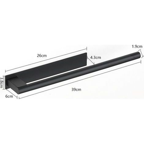 CREA Handtuchhalter ohne Bohren aus Edelstahl 304, Doppelarm-Klebehandtuchhalter, Wandmontage – Schwarz (1/5)