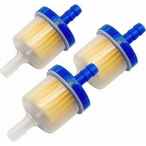 3-teilige blaue Benzinfilter für Motorräder, Roller, Dirtbikes, ATVs, Go-Karts und Autozubehör (1/4)