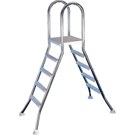 Scaletta a 4 gradini in acciaio inox per piscine fuori terra (1/3)