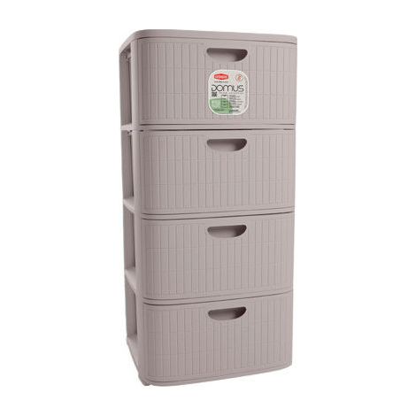 Cesta Bucato Multiuso Ovale Domus Greige con Manici 58 x 38 x 29,5 cm