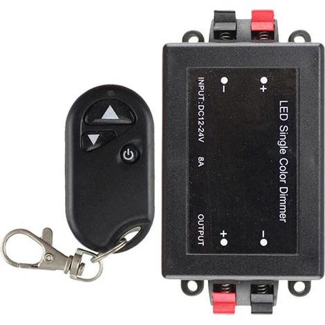 Dimmer LED monocromatico 8A 12V 24V DC, controller di dimmerazione PWM a 1 canale con telecomando a 3 pulsanti