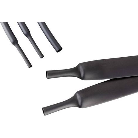 Hongshang HRA2 55/16 Termoretraibile con colla Nero 55 mm 16 mm Restringimento:4:1 1.22 m