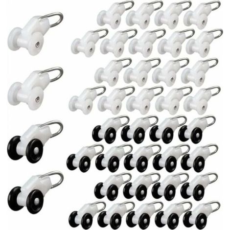 Roulettes coulissantes pour tringle à rideaux (40 pièces) - Rail de suspension pour pergola (1/5)