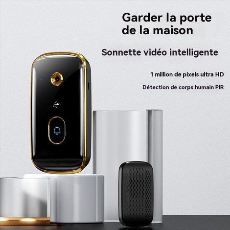 Nouvelle sonnette vidéo intelligente X10, caméra de surveillance pour la maison, interphone vidéo HD, vision nocturne infrarouge et détection de mouvement (1/3)