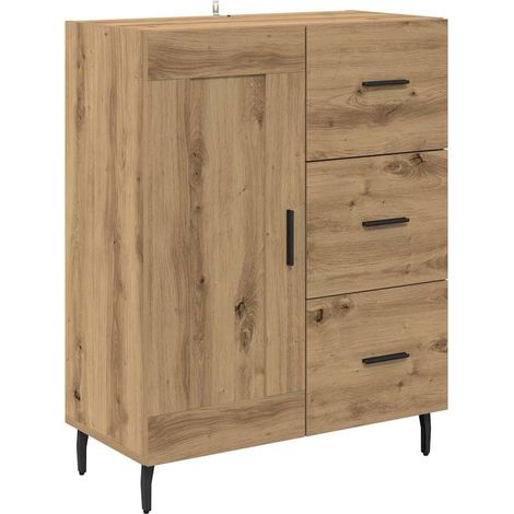 Sideboard with Drawer Artisan Oak 69.5 x 34 x 90 cm vidaXL