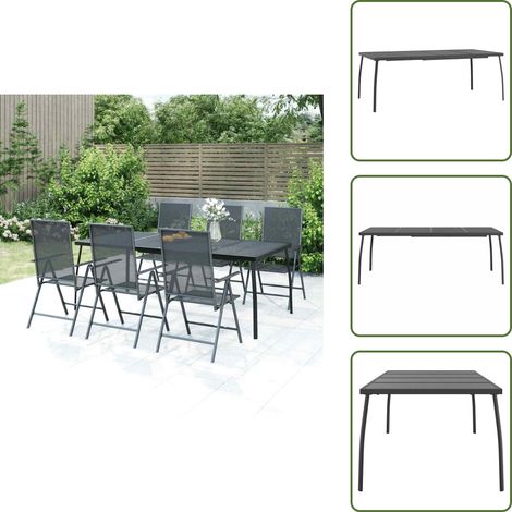 Gartentisch Anthrazit 200x100x72 cm Stahlgitter - Gartentisch - Esstisch - Outdoor Möbel - Terrassenmöbel - Balkonmöbel (1/5)