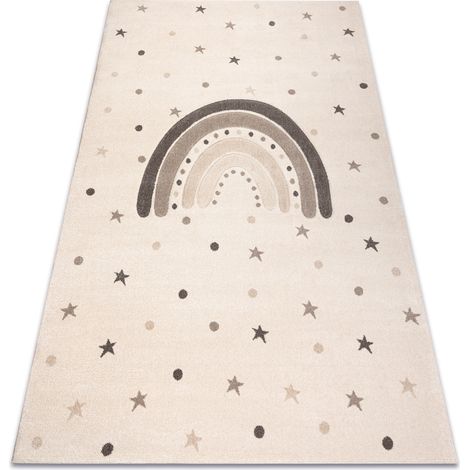 KIDDO carpet 5151 beige / cream, rainbow, stars for children, sensory  beige 200x290 cm (1/5)