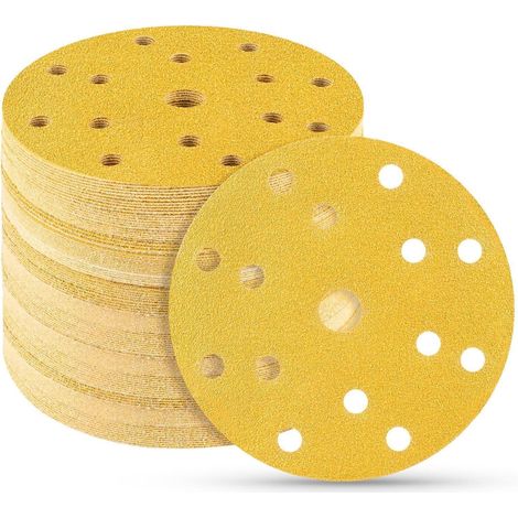 50x Schleifscheiben 150mm Klett 80 Körnung 15 Loch für Exzenterschleifer (1/5)