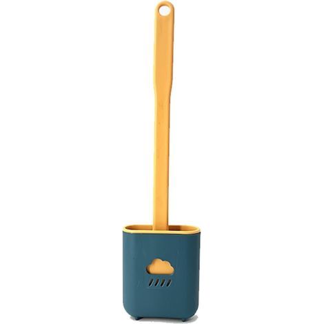 Brosse de toilette Nettoyage des crevasses Chasse d'eau de toilette Brosse douce et souple avec base Brosse de toilette (1/5)
