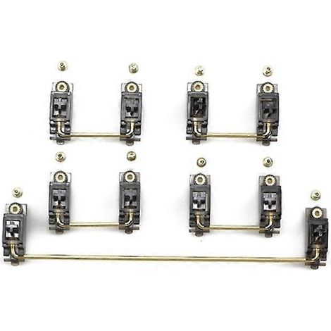 Lot de 5 stabilisateurs de touches V2 à visser 2U 6,25U, fil noir translucide plaqué or
