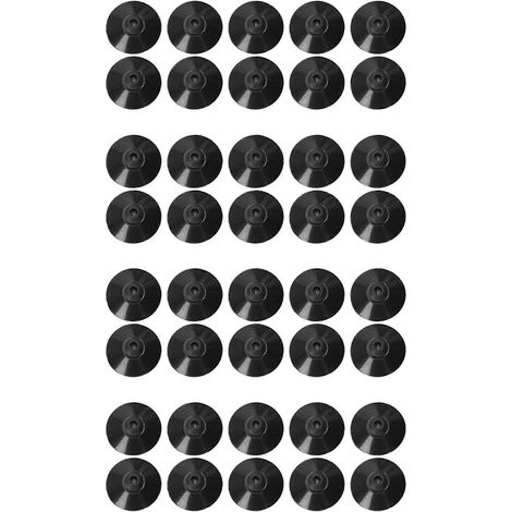 40 ventouses en caoutchouc noir de 27 mm, compatibles avec les pompes à eau d'aquarium. (1/5)