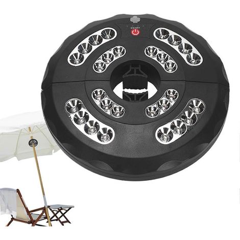 Lampe LED sans fil, rechargeable et étanche, avec 3 modes d'éclairage réglables pour parasol d'extérieur, terrasse, jardin ou cour.