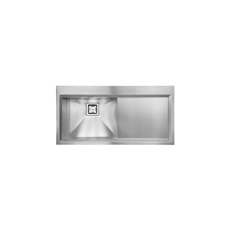 CM 012846.S2.01.2033 Glamour Mix Lavello da incasso slim 1 vasca a sinistra con gocciolatoio a destra in acciaio inox satinato (100x50 cm) colore Acciaio (1/5)