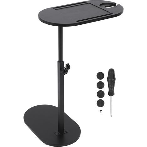 Tavolino laterale professionale a forma di C, regolabile in altezza, versatile, con rotazione a 360 gradi, in legno, ideale per comodino, divano, bagno e vasca da bagno – Elevata resistenza, fai da te (1/5)