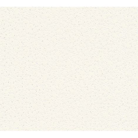 Natur Tapete Profhome 372651 Vliestapete leicht strukturiert mit floralen Ornamenten matt weiß silber 5,33 m2