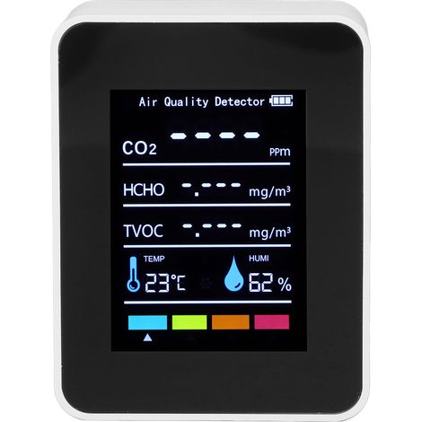 Moniteur de qualité de l'air à semi-conducteur blanc haute résolution avec capteur de CO2