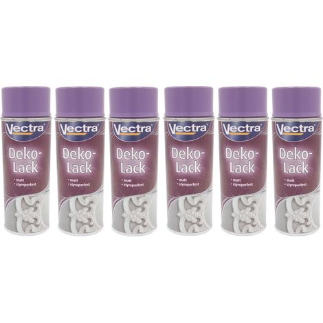 6x Vectra® Dekolack blaulila matt 400ml Lackspray Farbspray Sprühdose (1/2)