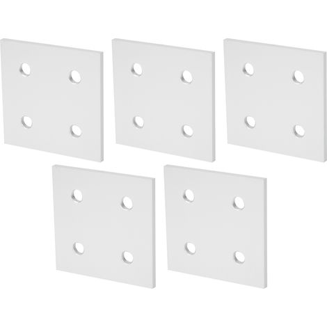 Plaque de raccordement verticale à 4 trous (5 pièces) pour profilés d'extrusion d'aluminium - 6060 (1/5)