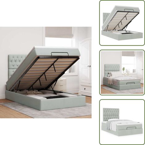 Letto con testiera - vidaXL Struttura Letto Pouf con Materassi 120x200 cm Velluto - Materasso con supporto personalizzato