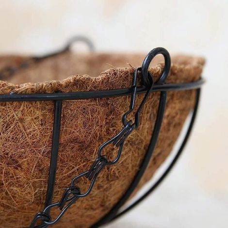 Doublure demi-ronde de 40 cm en fibre de coco pour panier à fleurs suspendu, panier mural en fibre de coco,4 piece (1/4)