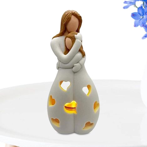 Bougeoir/Bougeoir/Statue Mère-Fille - Cadeau pour maman de la part de sa fille - Idéal pour un anniversaire, la fête des mères ou un mariage (1/5)