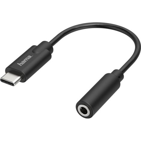 Hama Cavo adattatore USB Type C / presa jack 3.5 mm, 0,10 mt, nero (1/2)