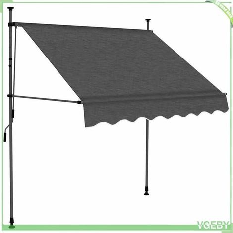 Auvent rétractable - FAFEICY - 145862 - Manuel - LED solaire - 100 cm (1/5)