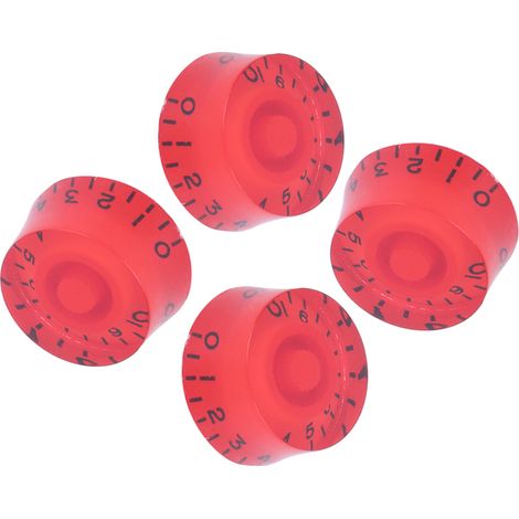 4 Boutons de Réglage pour Guitare Électrique - Potentiomètres de Volume et de Ton - Accessoires en Noir et Rouge (1/5)