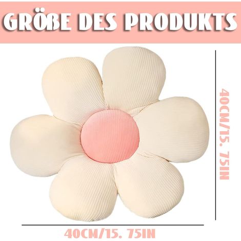 Coussin fleuri JeiibrZui rose et jaune - 40 x 40 cm - 1 pièce - Coussin d'assise doux et moelleux pour salon, chambre ou voiture (1/5)