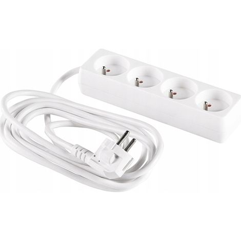 Cable de extensión de 4 enchufes 1,5 m + 0