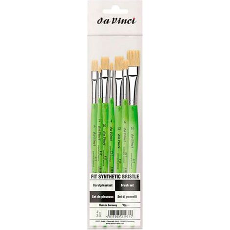 7 pinceaux - Plat - Brosse - Fibres synthétiques - Multi-usages - Da vinci - Série 379