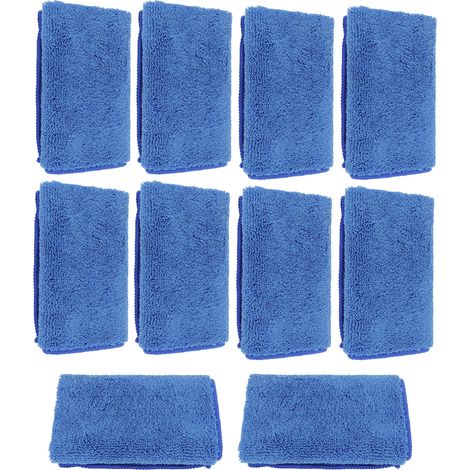 Lot de 10 serviettes de toilette carrées bleues de 30 x 30 cm, absorbantes, pour la maison, la salle de bain et le sport. (1/5)