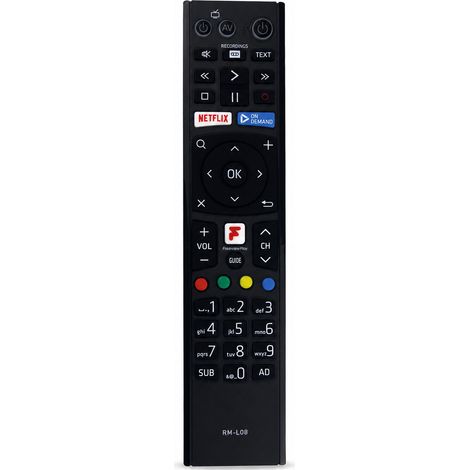 Télécommande TV compatible avec téléviseur LCD HUMAX RM-L08, avec boutons Netflix et Freeview Play (1/5)