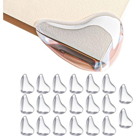 Protection des coins et protection des bords, pack de 20 protections de pare-chocs pour bébés et enfants, protection de pare-chocs autocollante, transparente (1/5)