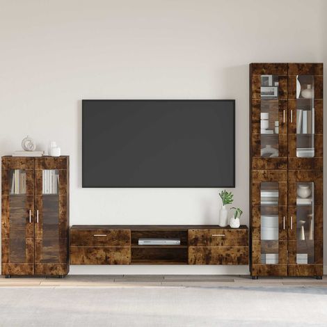 Buffet FLORIN Chêne fumé 55,5 x 29 x 100 cm Bois d'ingénierie vidaXL