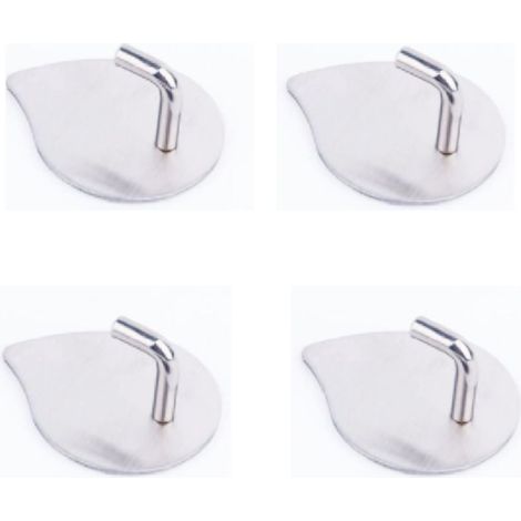 Juego de 4 ganchos de pared, acero inoxidable 304, adhesivo fuerte, no requiere perforación, para cocina y baño. (1/5)
