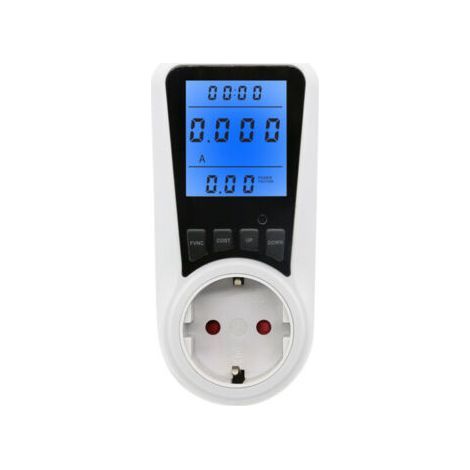 Zócalo del vatímetro del medidor de energía blanco, zócalo del medidor de energía de 7 modos, pantalla LCD, máximo 3680W (1396666 mm) (1/5)