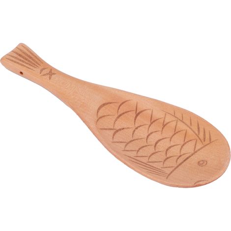 Spatule à riz en bois en forme de poisson, cuillère de service antiadhésive pour riz, accessoire de cuisine. (1/5)