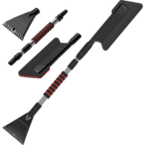 Ice scraper for cars with removable brush head, 103 cm long, telescopic, with scraper blade, robust and durable, suitable for various vehicles. (1/5)