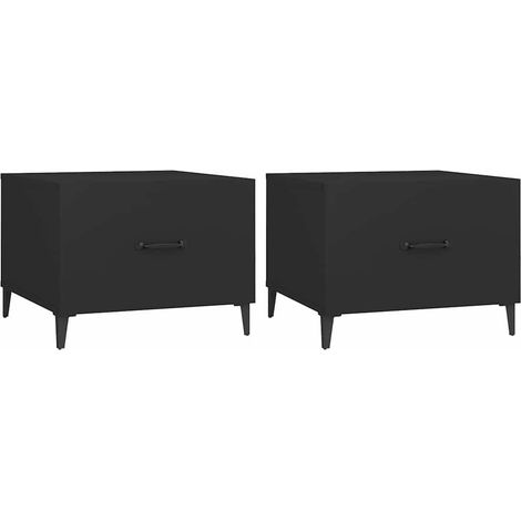 Maison Exclusive - Couchtische mit Metallbeinen 2 Stk. Schwarz 50 (1/5)