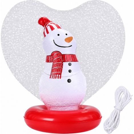Boule de Noël gonflable géante en forme de cœur, lumineuse, avec figurine à l'intérieur, décoration de jardin C (1/5)