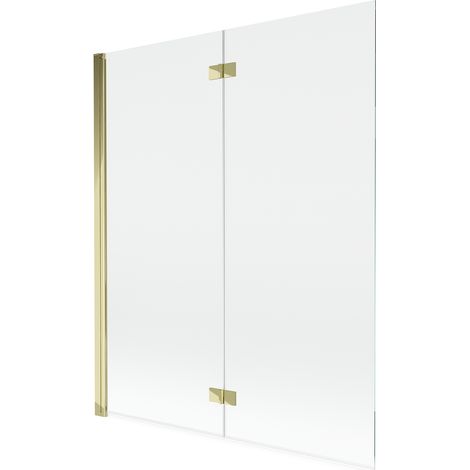 Mexen Mist pannello doccia a 2 ante sinistro 140 x 150 cm, trasparente, dorato - 8A9-140-002-50-00-L (1/5)