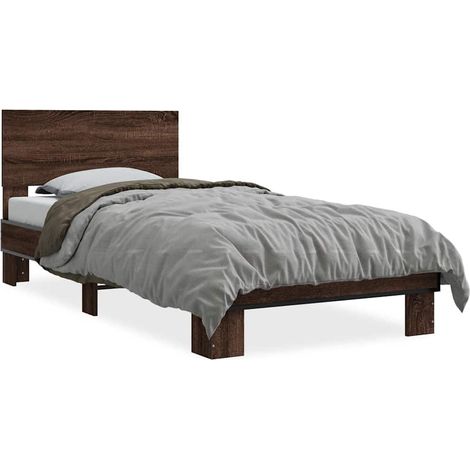 Maison Exclusive - Giroletto Rovere Marrone 90x200 cm Legno Multistrato e Metallo (1/5)