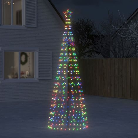 vidaXL Árbol de Navidad LED con estacas 570 LEDs de colores 300 cm (1/5)